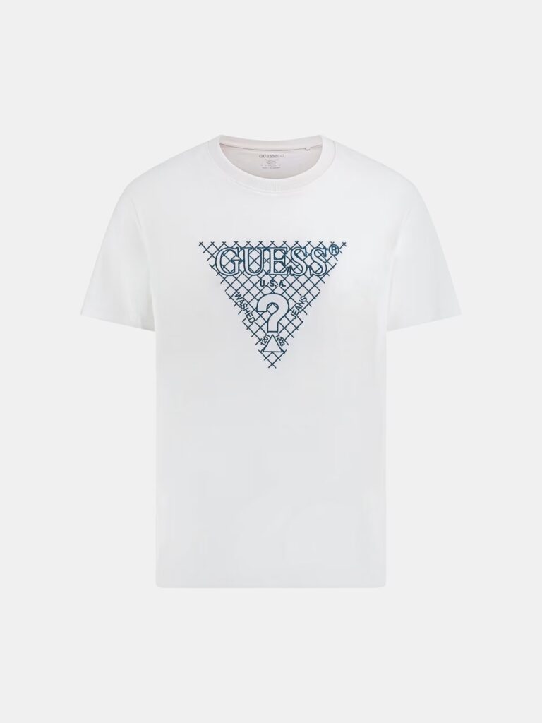 GUESS SS CN TRIANGLE EMBRO TEE ΜΠΛΟΥΖΑ  ΑΝΔΡΙΚΟ | WHITE