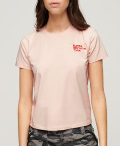 SUPERDRY SPORT LUXE GRAPHIC FITTED TEE | PINK