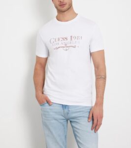 GUESS SS CN GUESS 1981 TRIANGLE TEE ΜΠΛΟΥΖΑ ΑΝΔΡΙΚΟ | WHITE