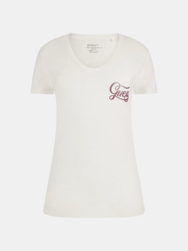 GUESS SS VN SHADED GLITTERY TEE ΜΠΛΟΥΖΑ  ΓΥΝΑΙΚΕΙΟ | WHITE