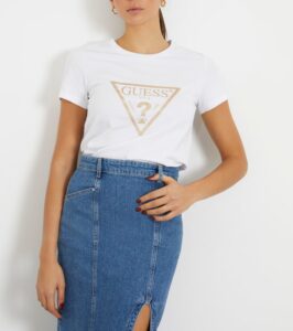 GUESS SS CN GOLD TRIANGLE TEE ΜΠΛΟΥΖΑ  ΓΥΝΑΙΚΕΙΟ | WHITE