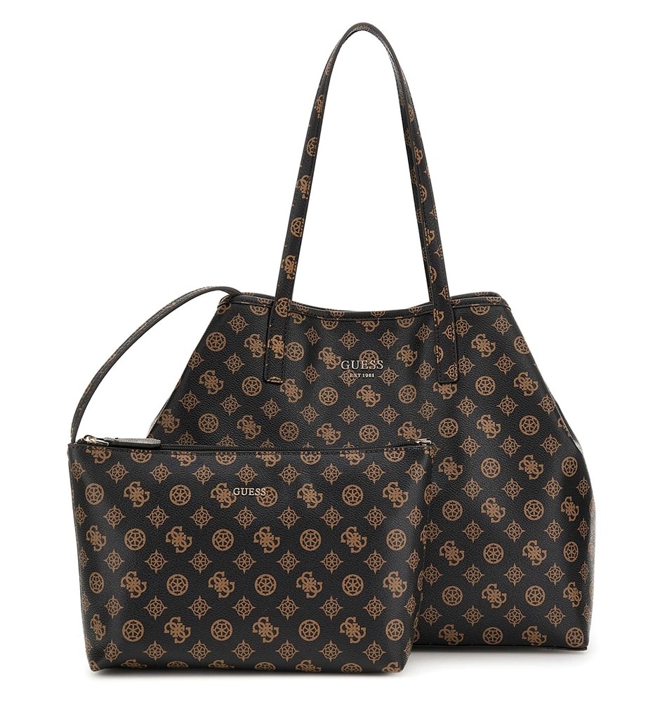 GUESS VIKKY II LARGE 2 IN 1 TOTE ΤΣΑΝΤΑ ΓΥΝΑΙΚΕΙΟ | BROWN