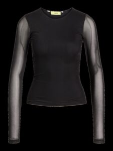 JJXX JXMELIA LS MESH TOP WVN SN | BLACK