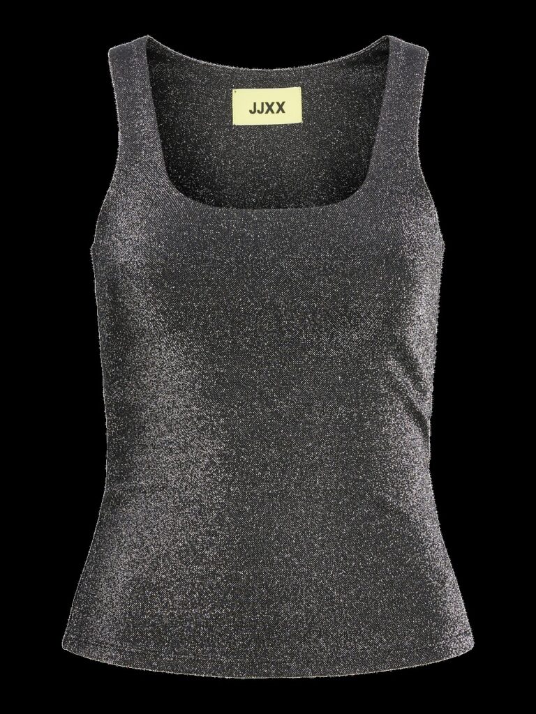 JJXX JXSAGA STR SL REVERSIBLE GLITTER TOP JRS | BLACK