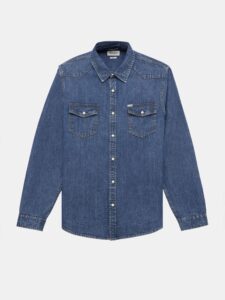 GUESS JEANS GJ SLIM LS DENIM SHIRT-INDIGO ΠΟΥΚΑΜΙΣΟ ΑΝΔΡΙΚΟ | DARK BLUE