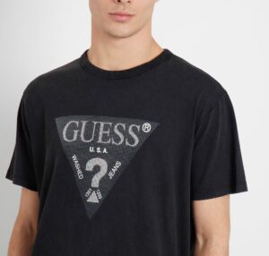 GUESS SS CN TREATED TRIANGLE TEE ΜΠΛΟΥΖΑ ΑΝΔΡΙΚΟ | BLACK