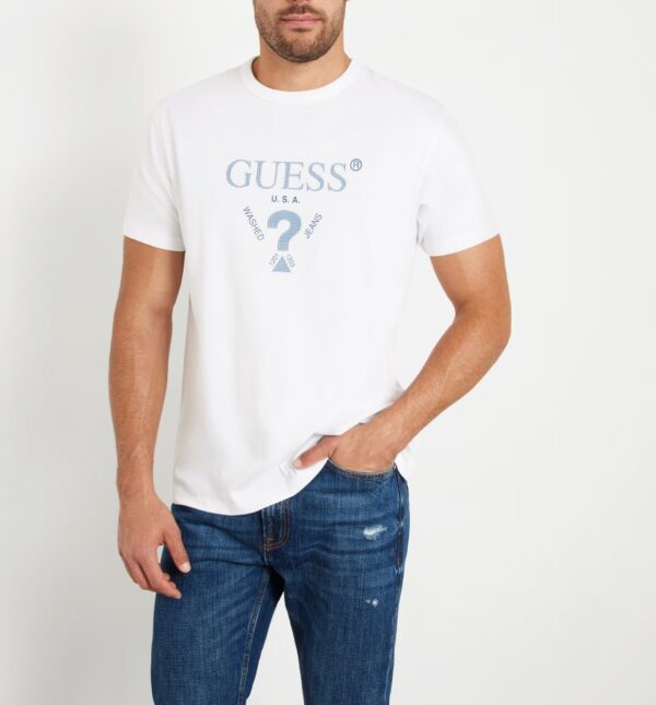 GUESS SS CN TREATED TRIANGLE TEE ΜΠΛΟΥΖΑ ΑΝΔΡΙΚΟ | WHITE