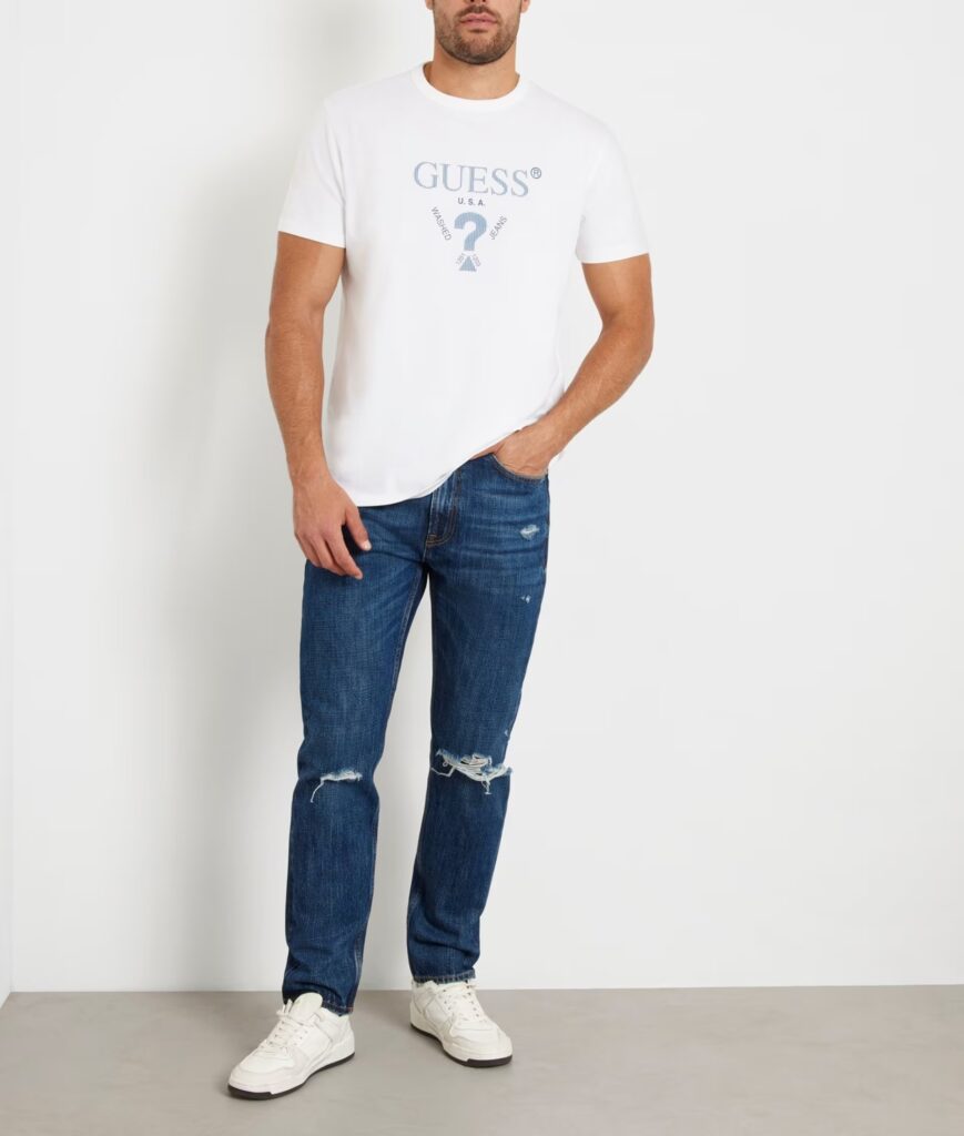 GUESS SS CN TREATED TRIANGLE TEE ΜΠΛΟΥΖΑ ΑΝΔΡΙΚΟ | WHITE