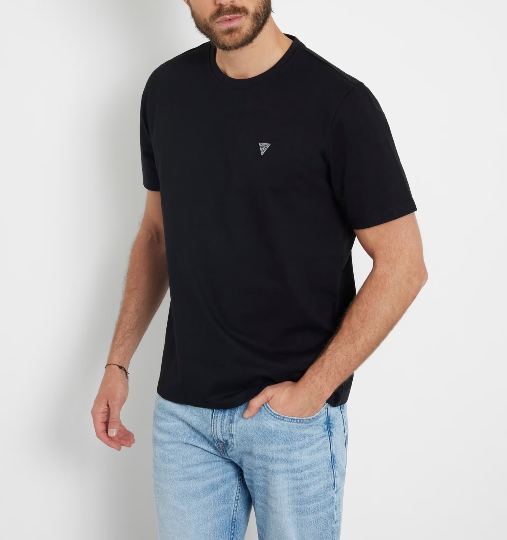 GUESS SS CN SMALL GUESS TEE ΜΠΛΟΥΖΑ ΑΝΔΡΙΚΟ | BLACK