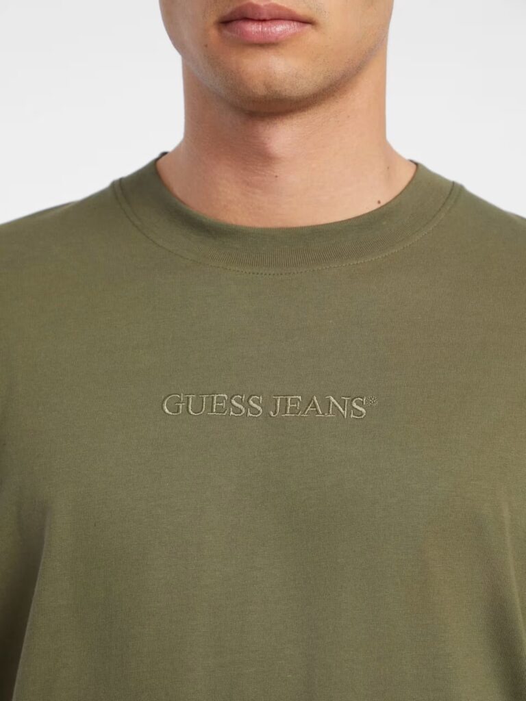 GUESS JEANS GJ SS CN OS LOGO EMB-HEAVY JERSEY ΜΠΛΟΥΖΑ ΑΝΔΡΙΚΗ | LIGHT OLIVE