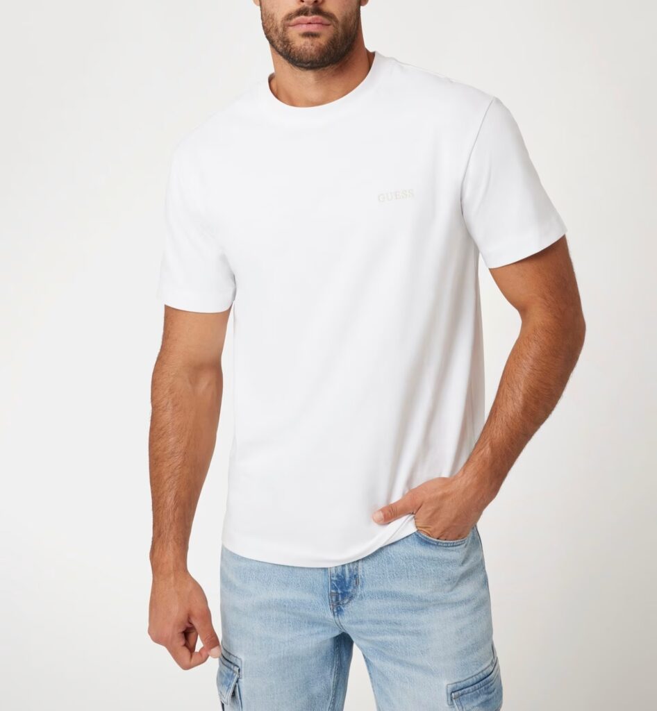 GUESS SS CN SMALL GUESS TEE ΜΠΛΟΥΖΑ ΑΝΔΡΙΚΟ | WHITE