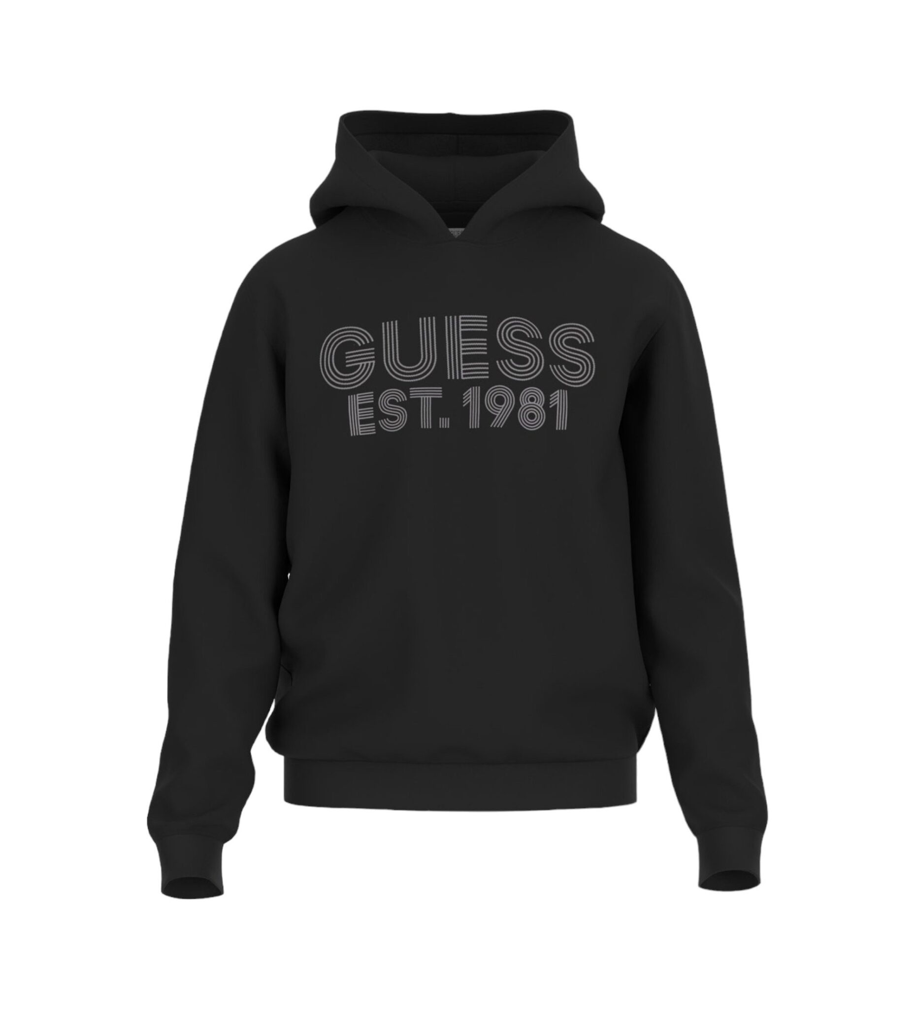 GUESS ATH EMIS FULL ZIP SWATSH COTTON-POLY RECYCLED ΦΟΥΤΕΡ | BLACK