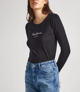 PEPE JEANS NOS NEW VIRGINIA LS N ΜΠΛΟΥΖΑ ΓΥΝΑΙΚΕΙΟ | BLACK