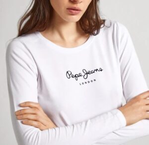 PEPE JEANS NOS NEW VIRGINIA LS N ΜΠΛΟΥΖΑ ΓΥΝΑΙΚΕΙΟ | WHITE