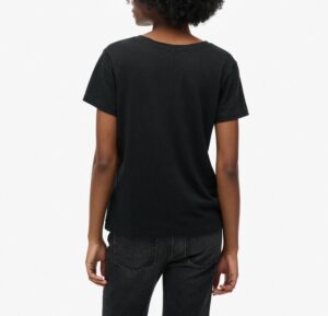 SUPERDRY STUDIOS SLUB EMB VEE TEE ΜΠΛΟΥΖΑ ΓΥΝΑΙΚΕΙΟ | BLACK