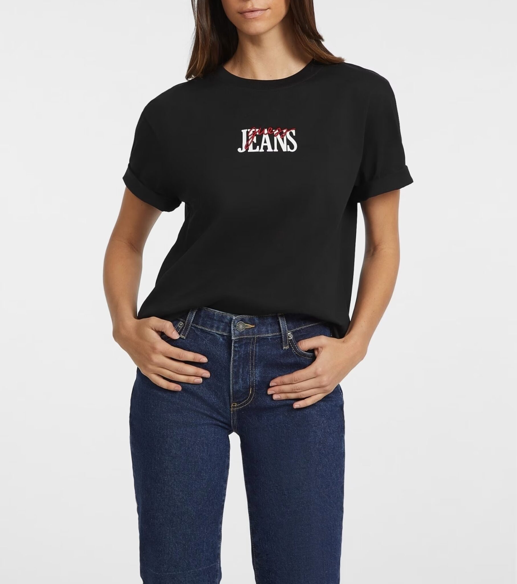 GUESS JEANS GJ SS CN REG MINI STRETCH ΜΠΛΟΥΖΑ ΓΥΝΑΙΚΕΙΑ | BLACK