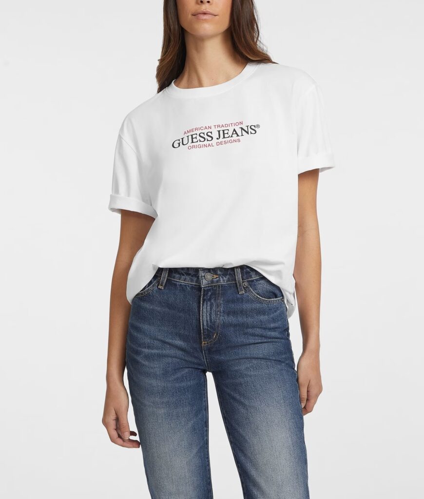 GUESS JEANS GJ SS CN OS ICONIC T-SHIRT ΜΠΛΟΥΖΑ ΓΥΝΑΙΚΕΙΑ | WHITE