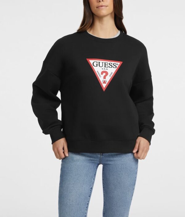 GUESS JEANS ICONIC TRIANGLE SWEAT ΦΟΥΤΕΡ ΓΥΝΑΙΚΕΙΟ | BLACK