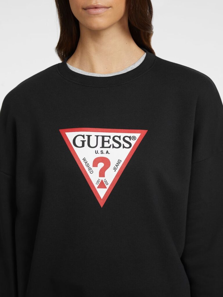 GUESS JEANS ICONIC TRIANGLE SWEAT ΦΟΥΤΕΡ ΓΥΝΑΙΚΕΙΟ | BLACK