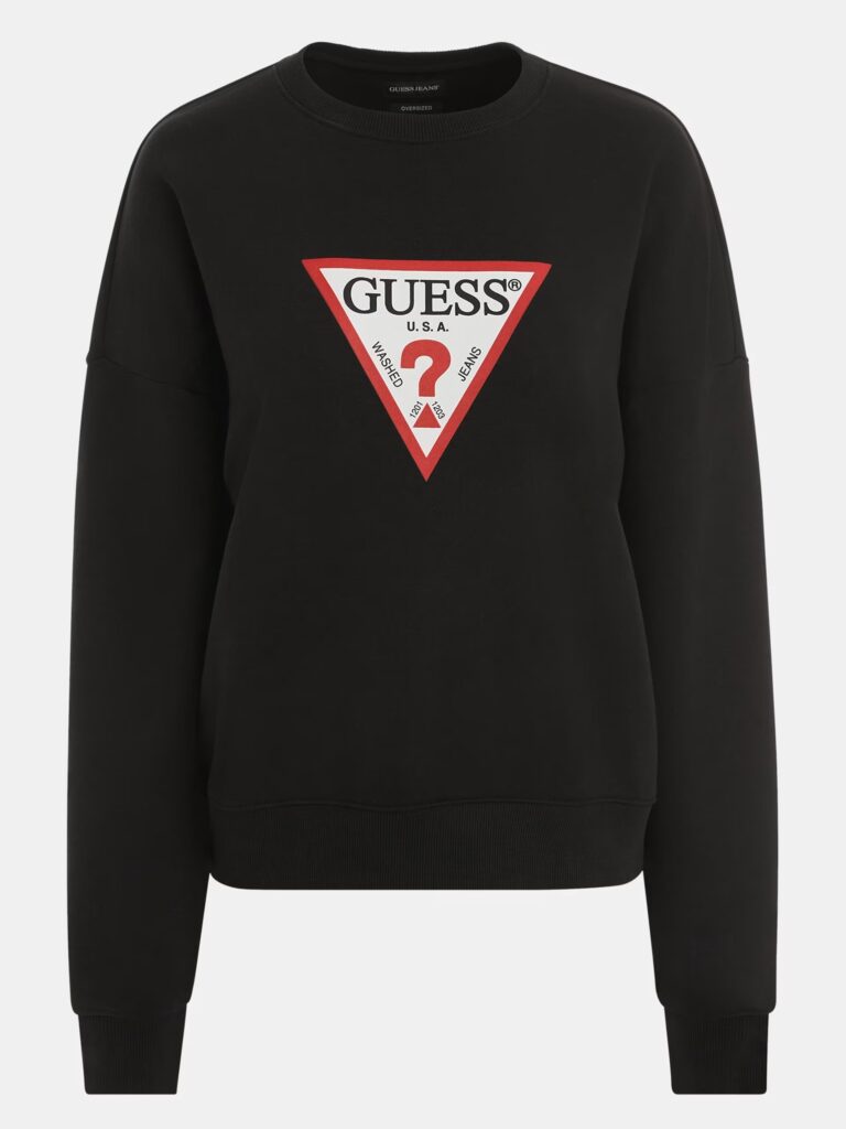 GUESS JEANS ICONIC TRIANGLE SWEAT ΦΟΥΤΕΡ ΓΥΝΑΙΚΕΙΟ | BLACK