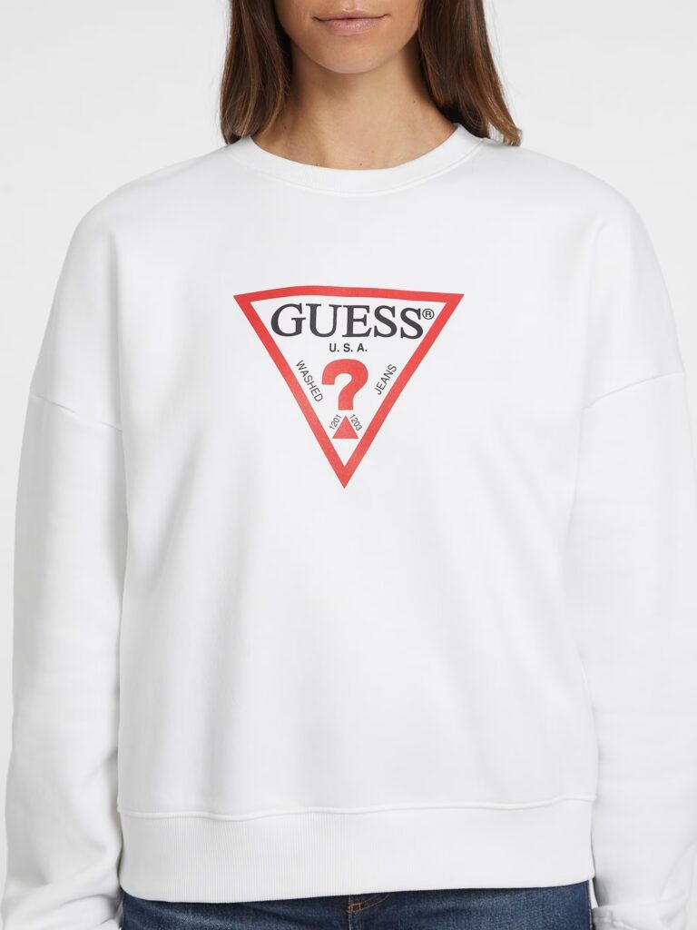 GUESS JEANS ICONIC TRIANGLE SWEAT ΦΟΥΤΕΡ ΓΥΝΑΙΚΕΙΟ | WHITE