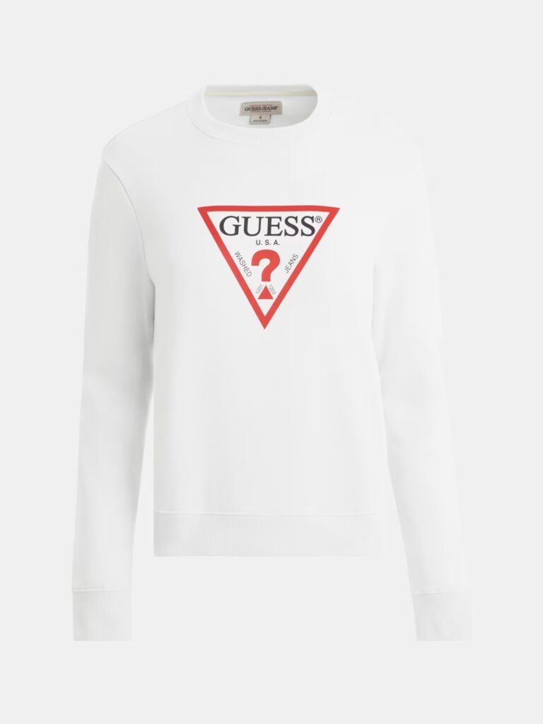 GUESS JEANS ICONIC TRIANGLE SWEAT ΦΟΥΤΕΡ ΓΥΝΑΙΚΕΙΟ | WHITE