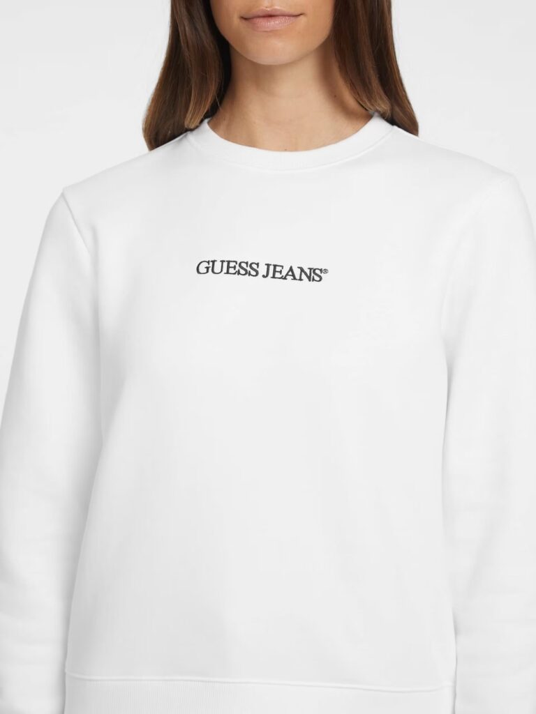 GUESS JEANS GJ CN REG LOGO EMB-SOFT FLEECE ΦΟΥΤΕΡ ΓΥΝΑΙΚΕΙΟ | WHITE