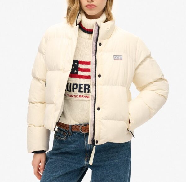 SUPERDRY SPORTS PUFFER CROPPED JACKET ΜΠΟΥΦΑΝ ΓΥΝΑΙΚΕΙΟ | OFF WHITE