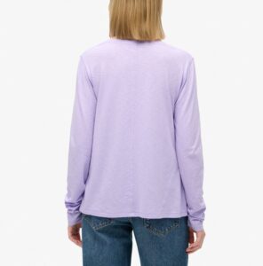 SUPERDRY BOUT LONG SLEEVE V NECK JERSEY TOP ΜΠΛΟΥΖΑ | PURPLE