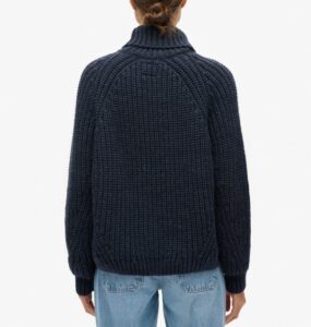 SUPERDRY OVIN SLOUCHY STITCH ROLL NECK ΠΛΕΚΤΟ ΓΥΝΑΙΚΕΙΟ | DARK BLUE