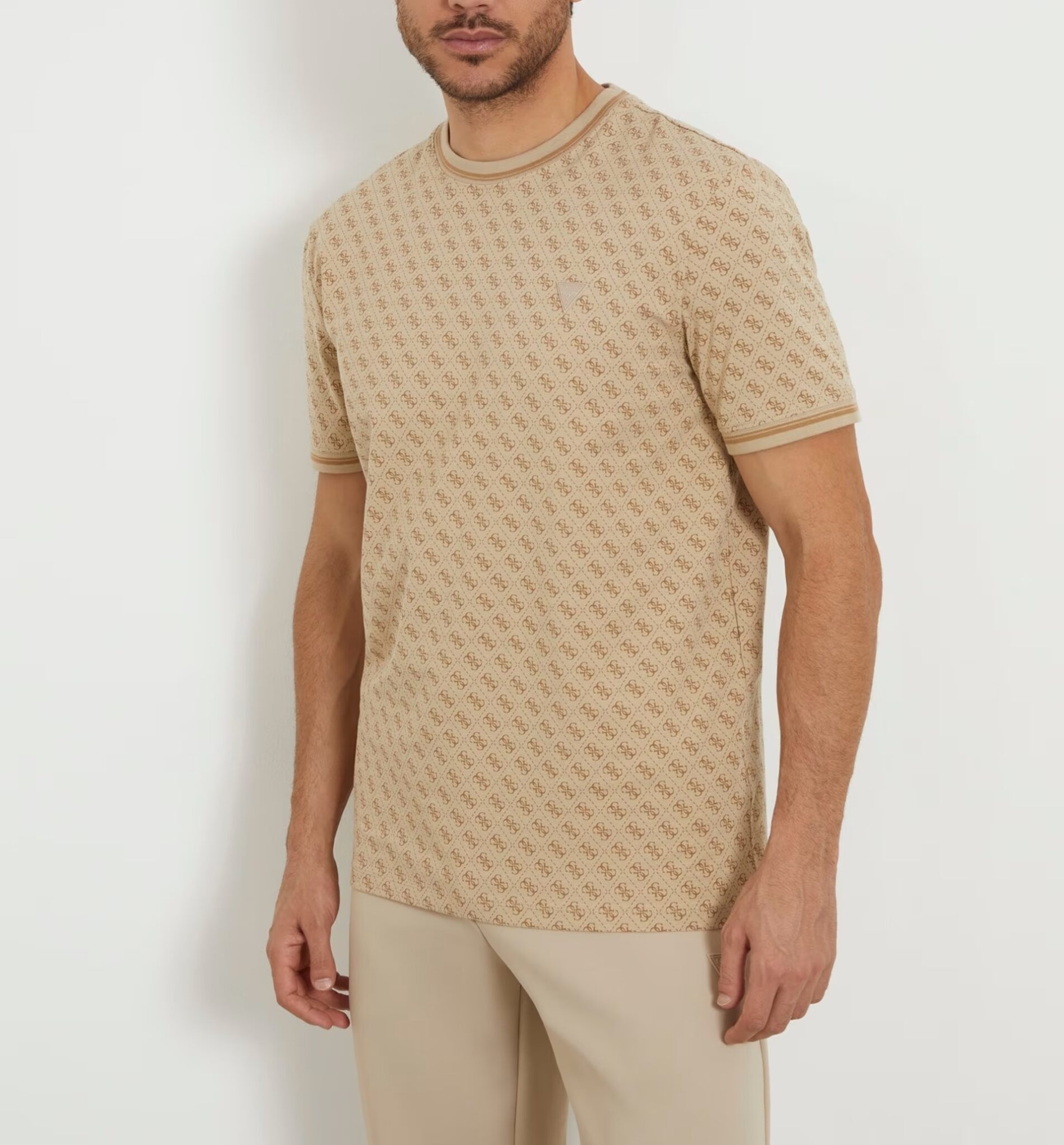 GUESS ATH SS ALPHY T-SHIRT ΜΠΛΟΥΖΑ ΑΝΔΡΙΚΟ | BEIGE