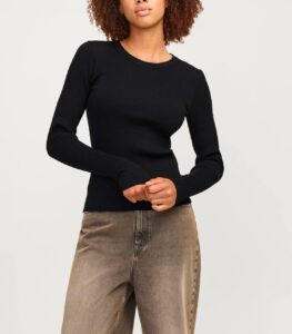 JJXX JXJODI TIGHT CREW NECK KNIT NOOS | BLACK