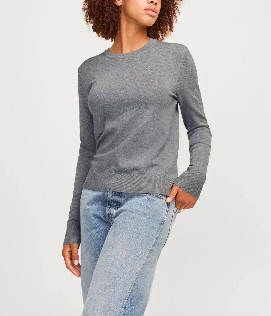 JJXX JXCARA COMFY CREW NECK KNIT NOOS | GREY