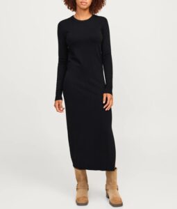 JJXX JXMARILYN COMFY CREW NECK DRESS KNIT | BLACK