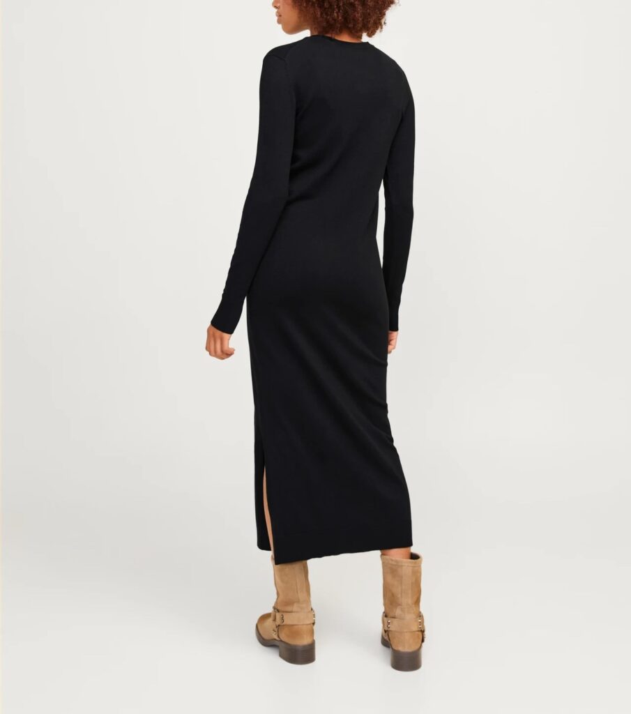 JJXX JXMARILYN COMFY CREW NECK DRESS KNIT | BLACK