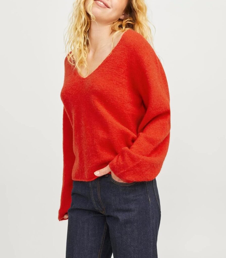 JJXX JXEVI V-NECK KNIT SN | RED