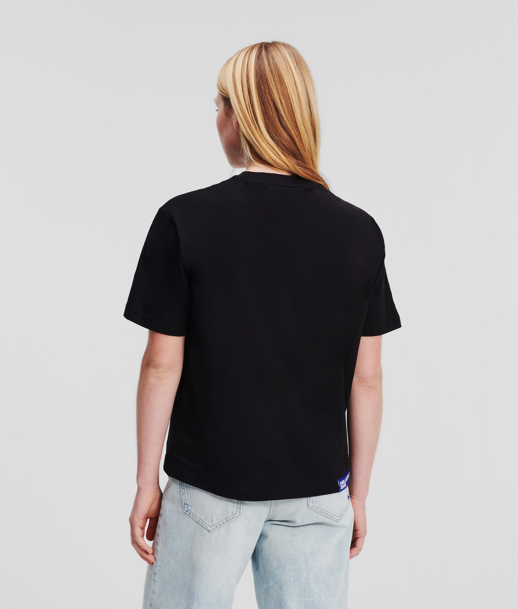 KARL LAGERFELD  JEANS KLJ REGULAR SSLV FOIL LOGO TEE | BLACK