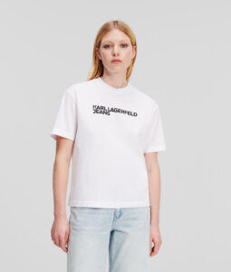 KARL LAGERFELD  JEANS KLJ REGULAR SSLV TEE | WHITE