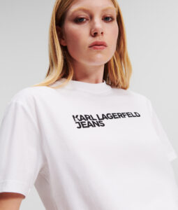 KARL LAGERFELD  JEANS KLJ REGULAR SSLV TEE | WHITE