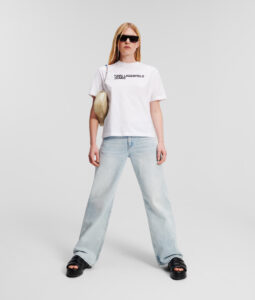 KARL LAGERFELD  JEANS KLJ REGULAR SSLV TEE | WHITE