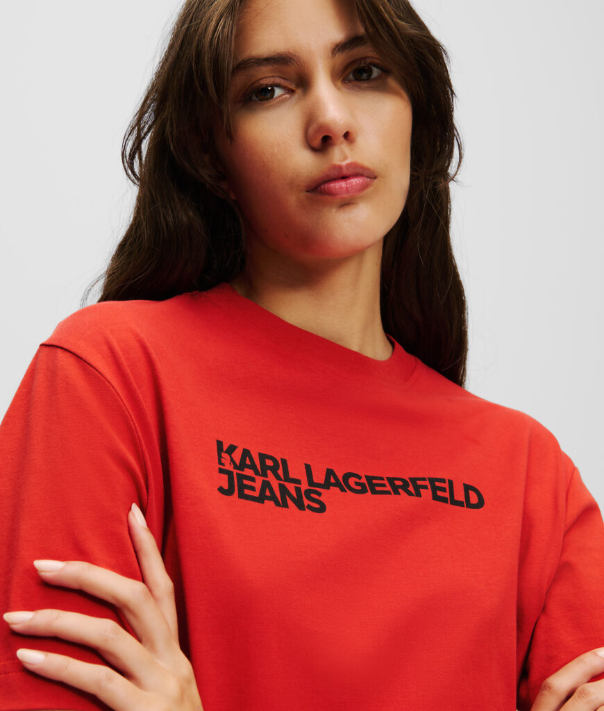 KARL LAGERFELD  JEANS KLJ REGULAR SSLV TEE | DARK RED