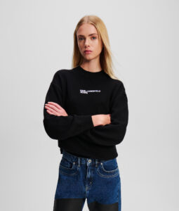 KARL LAGERFELD  JEANS KLJ RELAXED LOGO SWEATER | BLACK