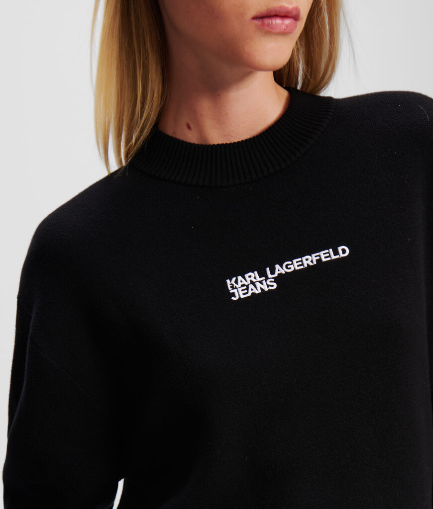 KARL LAGERFELD  JEANS KLJ RELAXED LOGO SWEATER | BLACK