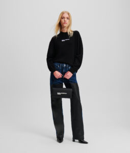 KARL LAGERFELD  JEANS KLJ RELAXED LOGO SWEATER | BLACK