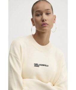 KARL LAGERFELD  JEANS KLJ RELAXED LOGO SWEATER | OFF WHITE