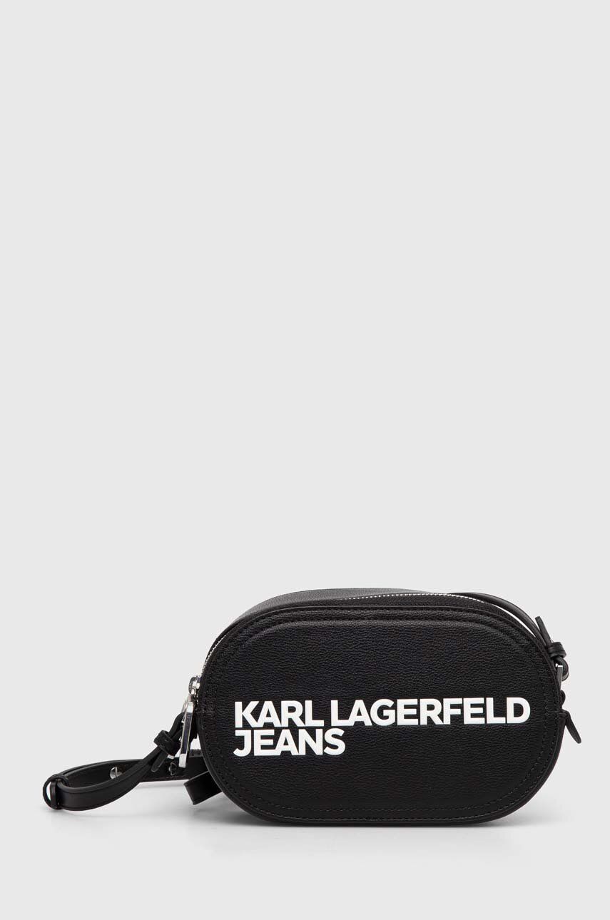 KARL LAGERFELD  JEANS KLJ REGULAR SSLV FOIL LOGO TEE | BLACK