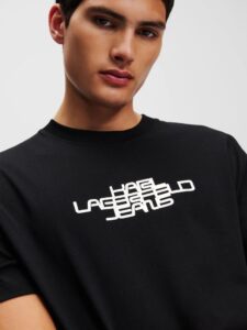 KARL LAGERFELD  JEANS KLJ REGULAR SSLV FOIL LOGO TEE | BLACK