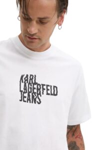 KARL LAGERFELD  JEANS KLJ REGULAR SSLV LOGO TEE | WHITE