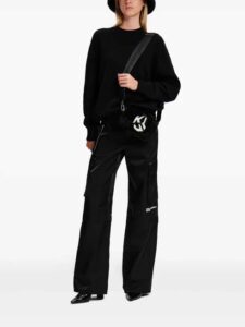 KARL LAGERFELD  JEANS KLJ IRIDESCENT CARGO PANT | BLACK