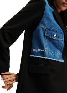 KARL LAGERFELD  JEANS KLJ MIXED DENIM BLAZER | BLACK